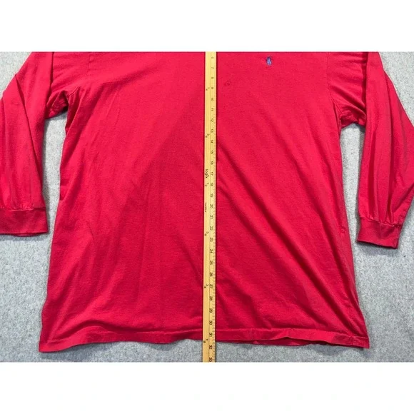 Polo Ralph Lauren Mens 2XLT Long Sleeve T-Shirt Red Blue Pony Tall Cotton Tee - Picture 3 of 10